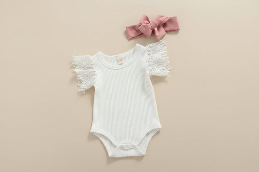 Stylish infant girl summer clothes with ruffle detail
