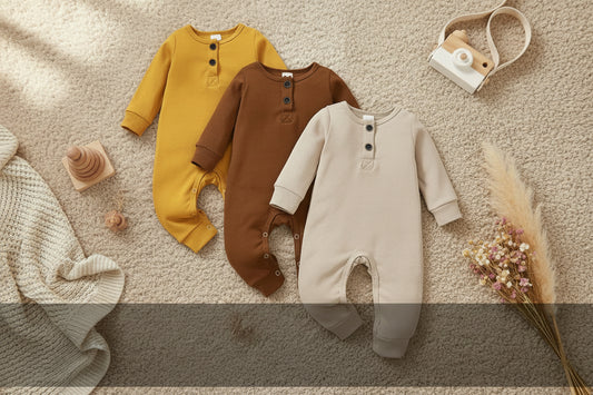 3-pack newborn baby long sleeve ribbed romper set for infant boys and girls