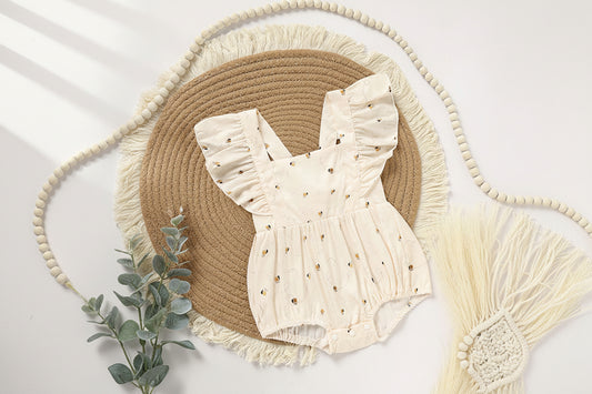 Baby girl honeybee bubble romper for 1st birthday party