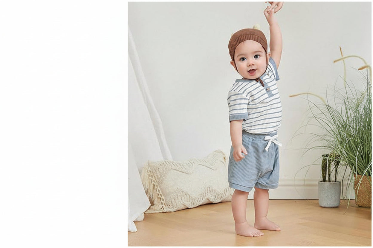 Boutique infant summer clothes with breathable fabric
