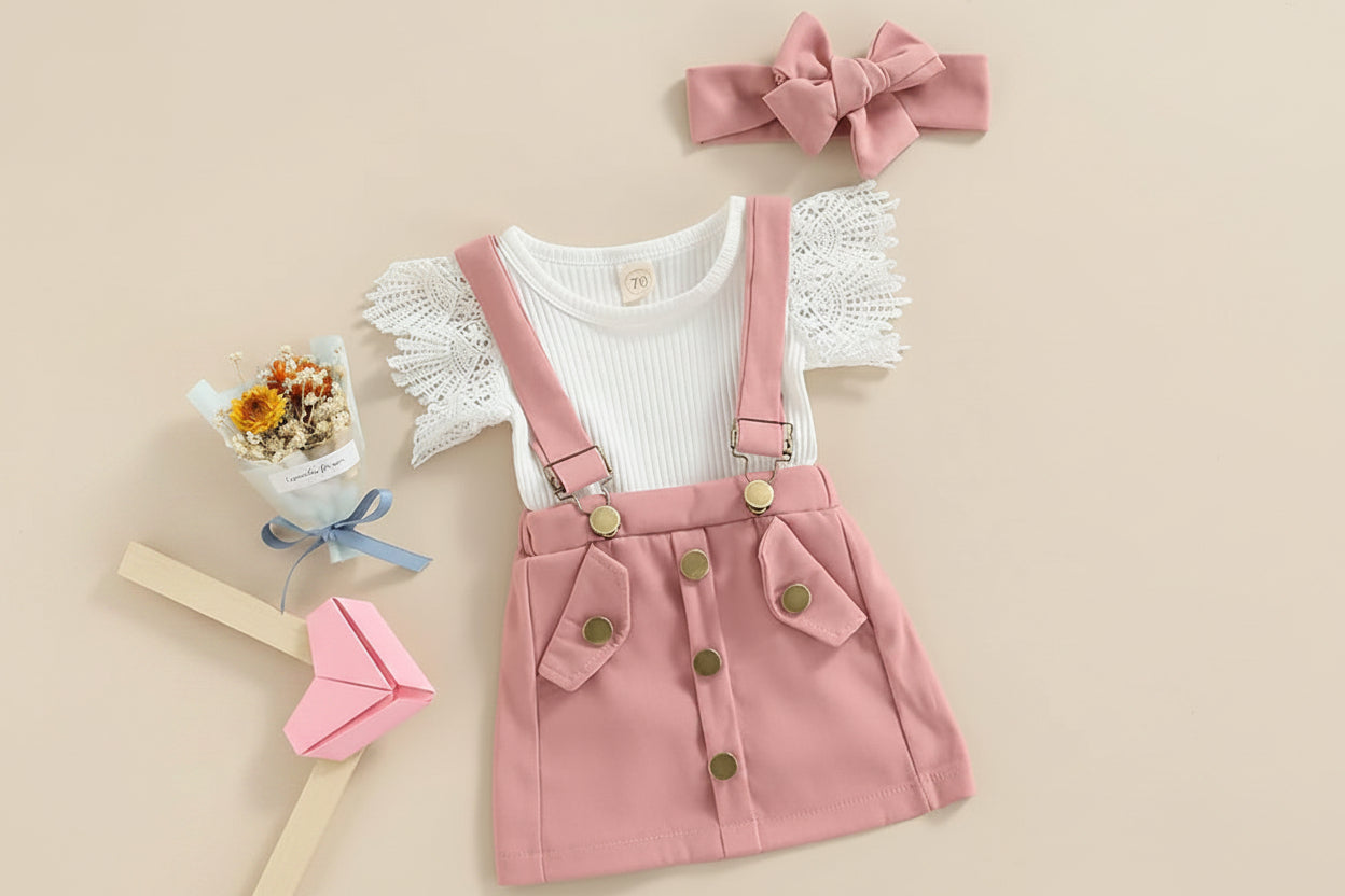 Boutique baby girl outfit set for everyday comfort