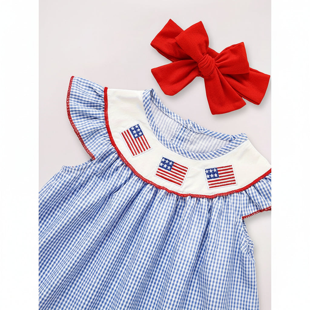 American flag inspired baby girl summer dress