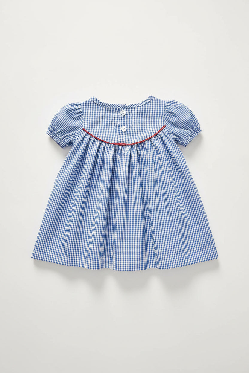 Stylish gingham baby outfit for Independence Day parties