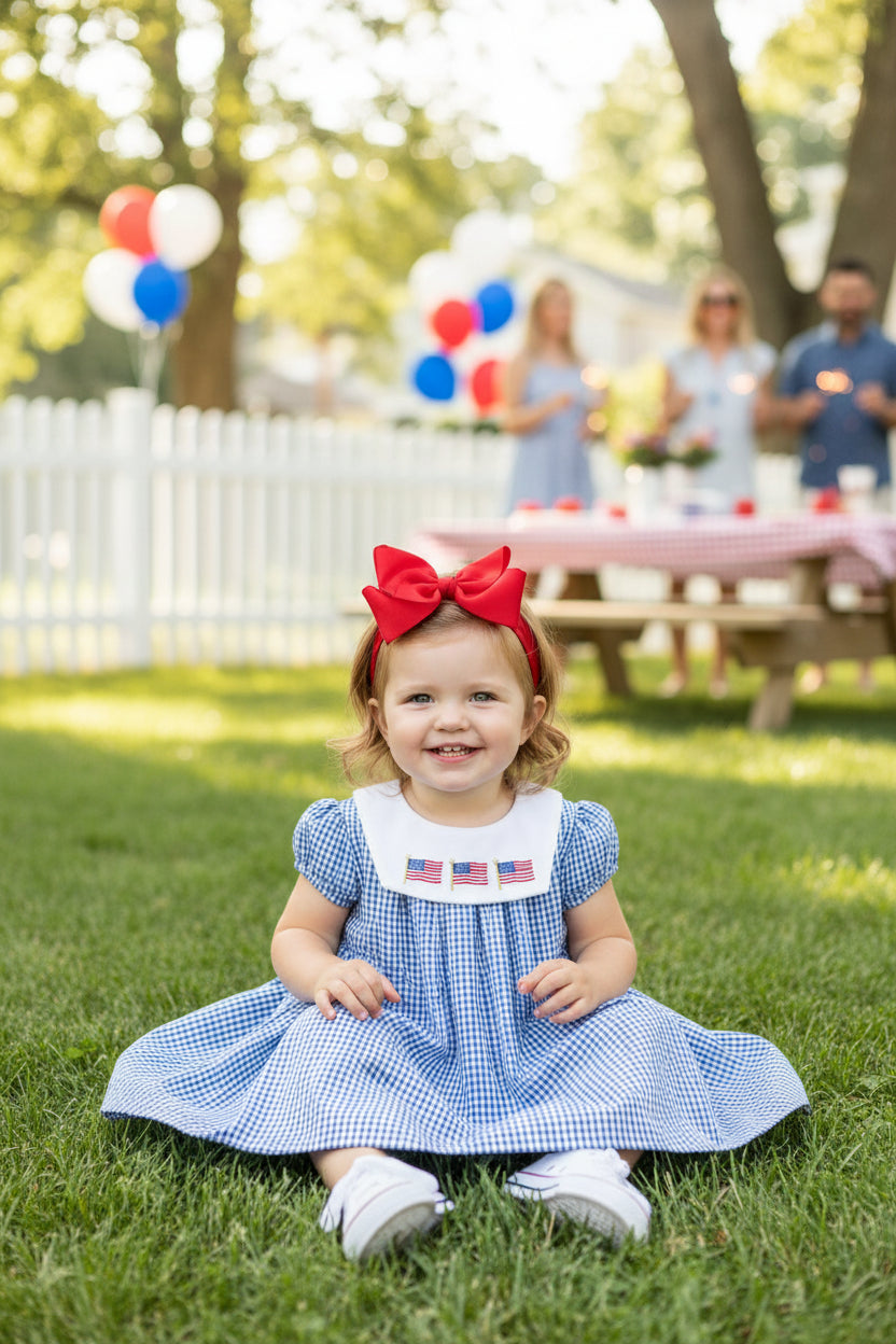 Cute patriotic toddler dress for summer celebrations